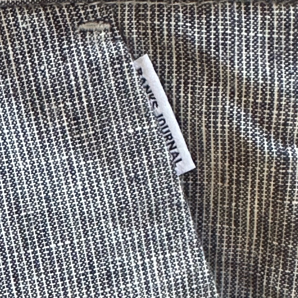 NWT! Banks Journal Blue/White “Saint” Linen Cotton Slight Cropped Pants Size 36 - Picture 10 of 13